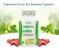 Capsules brûle-graisses au thé vert OEM avec Garcinia et Capsaïcine, Complément alimentaire naturel pour le métabolisme et la gestion de l'appétit, 60 gélules, Aide diététique