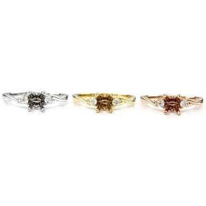 Bague de fiançailles classique en or rose massif 18 carats de haute qualité, avec semi-monture diamant 0,33 ct pour femme – Vente chaude à Hong Kong - Product Image 4