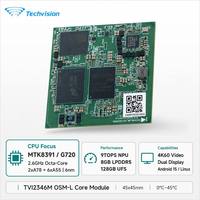 Módulo OSM Techvision 2346M MTK G720 ARM Octa-Core, 9TOPS NPU, Mali-G57, 2xMIPI-CSI, EDP, MIPI-DSI, Android 15 Industrial, 45x45mm
