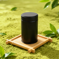 Boîte en fer blanc de qualité supérieure pour thé, café et matcha, ronde, 60*102mm, 80g 100g, en métal de qualité alimentaire, vente en gros