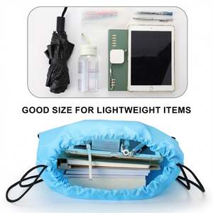 Custom Logo Portable Unisex Gym <b>Drawstring</b> Shoes Bag Waterproof Sports Thickened 210D Nylon Storage Stock <b>Backpack</b> - Product Image 6