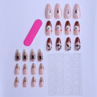 Faux ongles transfrontaliers 2026 Nouvelle collection Halloween : Motifs chauve-souris sombres, toile d'araignée, fantômes et animaux ; Capsules d'ongles disponibles