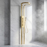 Système de douche mural multifonctionnel en acier inoxydable avec panneau de douche ovale en cascade et tête filtrante