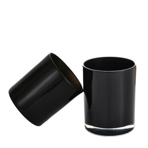 10oz Black Frosted Glass Matte Luxury Empty Candle Jars with Lid and Boxes