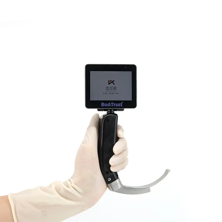 BodTrust أسهل التنبيب جراحة معدات طبية قابلة لإعادة الاستخدام التخدير مِنْظارُ الحَنْجَرَة بمسجل فيديو