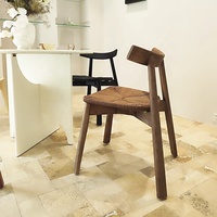 Chaises en rotin modernes de luxe, table de salle à manger, 4 chaises pour hôtel, restaurant, mobilier de salle à manger, chaises en corde avec pieds en bois massif nordique