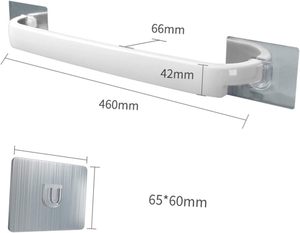Household Double Tier Towel Rack Plastic Wall-mounted <b>Hook</b> Type Bathroom <b>Shelf</b> - Product Image 5