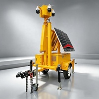 Remolque de Vigilancia Portátil Plegable con Energía Solar, Paneles Solares Plegables para Monitoreo de Eventos Temporales