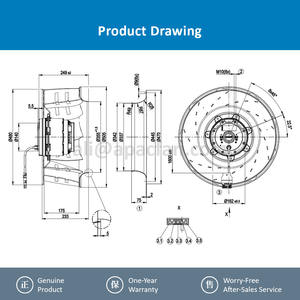 For R4D500-AT03-08 500mm M4D138-HF 400VAC 3.0A 1430W 1375RPM <b>Centrifugal</b> Cooling <b>Fan</b> Plastic OEM Special Cabinet - Product Image 4