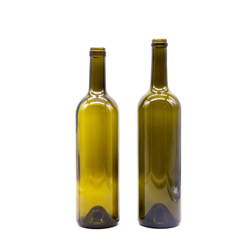 750ml Green Amber Antique Green White Glass Bottle Bordeaux Wine Bottle 750ml with Cap