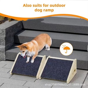 Rampa de madera para perros de 11.8x9.8x5.9 pulgadas, escalera antideslizante para mascotas pequeñas, gatos y mascotas mayores - Product Image 4