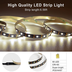 Bande lumineuse <span class=keywords><strong>LED</strong></span> mains libres : 6,56 pieds, alimentée par batterie <span class=keywords><strong>avec</strong></span> <span class=keywords><strong>détecteur</strong></span> <span class=keywords><strong>de</strong></span> mouvement pour chambre à coucher, <span class=keywords><strong>placard</strong></span> - Personnalisez la couleur et le ton - Product Image 5
