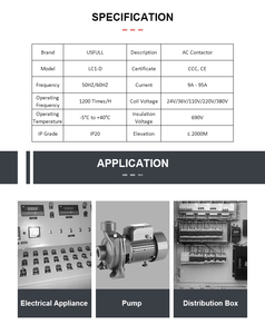 USFULL Contacteur AC de qualité supérieure Contacteur de niveau a 220V 380V Tension de <span class=keywords><strong>contact</strong></span> 480V à 500V Tension de bobine normalement ouverte et fermée - Product Image 5