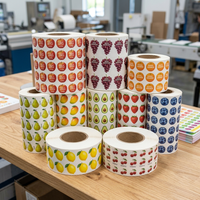 Étiquettes de fruits personnalisées en gros avec logo, rouleaux d'autocollants BOPP de qualité alimentaire, autocollants de marque bio haut de gamme, impression OEM ODM
