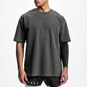 Camiseta Streetwear con Estampado Personalizado y Bordado, 250g, 95% Algodón, 5% Elastano, Lavado Ácido, Talla Grande, Lisa, para Hombre - Product Image 3