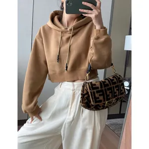 Customize women hoodies fashionable Wholesale high quality cropped hoodie woman