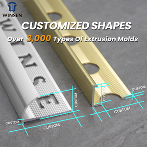 Perfil <span class=keywords><strong>de</strong></span> Aluminio Personalizado para Azulejos, Tira Decorativa Metálica para Pared y Suelo, Perfil <span class=keywords><strong>de</strong></span> Esquina para Bordes <span class=keywords><strong>de</strong></span> Azulejos <span class=keywords><strong>de</strong></span> Aluminio/Acero Inoxidable - Product Image 2