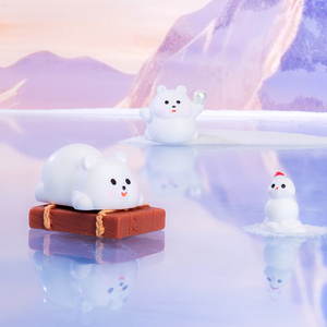 Orsetto di peluche bianco per giochi sulla neve Weij Landscape, accessori decorativi fai-da-te per paesaggi ghiacciati, mini albero - Product Image 4