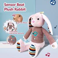 Jouet musical en peluche pour bébé, jouet sensoriel musical, animal en peluche activé par le toucher, boîte à musique électronique intégrée, jouets apaisants pour berceau, OEM