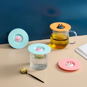 Tapa de Silicona para Tazas, Diseño de Orejas de Gato, Reutilizable, Antipolvo, Antiderrames, Redonda, para Tazas de Café y Té - Product Image 3