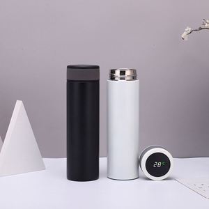 High Quality 500ML Custom Logo Stainless Steel Water <b>Bottle</b> Display Smart Insulated Black and Gold for Camping - Product Image 3