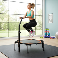 Trampolín Rebounder Zoshine con Manillar Ajustable, Diseño Silencioso con Bungee, Mini Trampolín para Ejercicio en Casa