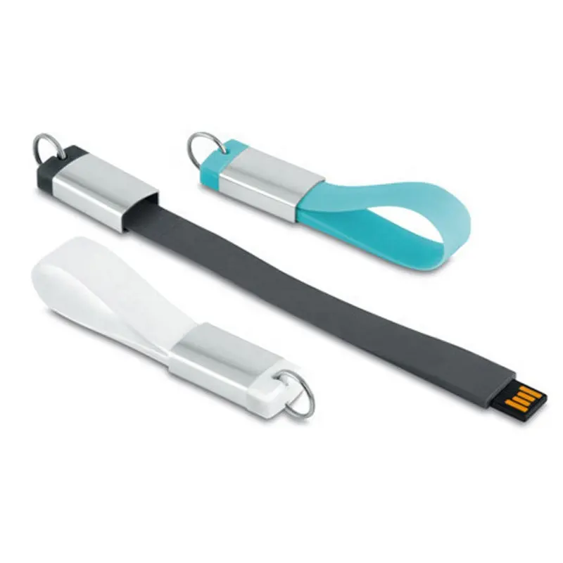 Kunden spezifisches Silikon PVC USB-Flash-Laufwerk Günstige bunte Mode Armband Memory Stick 3.0 2.0 Armband USB mit Schlüssel anhänger
