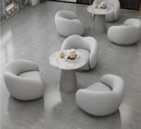 Ensemble de meubles de salon luxueux-Canapé incurvé avec fauteuils pour bureau et hôtel