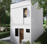 Maison modulaire en conteneur à faible coût de 40 m², 2 chambres, murs blancs purs, 2 étages, aux Philippines