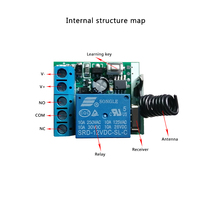 Kit de relais émetteur récepteur sans fil RF 12V DC, 433MHz, 2 pièces, Module de relais à canal unique + télécommande, Kit à monter soi-même