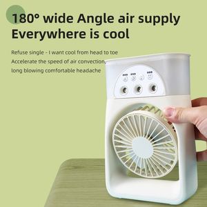Portable Wearable Desktop <b>Mist</b> 3 Ultrasonic Nozzles Ice Cooling <b>Humidifying</b> Light Timer Usb Rechargeable Quiet Desk Fan - Product Image 6