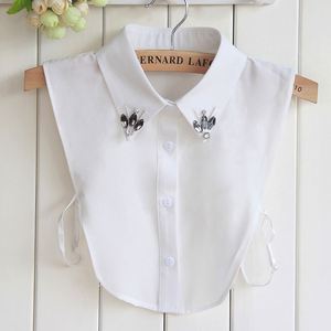 Strass perlen hemd mit Strass perlen im koreanischen Stil für Frauen, elegant mit einem blusen artigen Kragen mit spitzem Kragen - Product Image 1