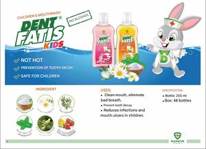 Enjuague bucal sin alcohol con sabor a fresa fresca DentFatis seguro para niños salud bucal blanqueamiento dental de Vietnam para niños - Product Image 2