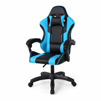 Chaise de jeu ergonomique en cuir avec repose-pieds, pivotante à 360 degrés, inclinable, dossier haut, accoudoirs articulés, chaise d'ordinateur