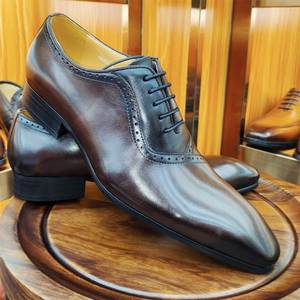 XuanWu A647 Nouveau Modèle 2026 – Chaussures Richelieu Homme en Cuir Véritable à Bout Renforcé, Style Habillé, à Enfiler, à Pois, pour Automne/Hiver - Product Image 4