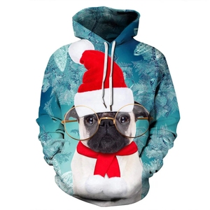 Fitspi-Sudadera con capucha con estampado navideño para hombre y mujer, jersey rojo de <span class=keywords><strong>estilo</strong></span> <span class=keywords><strong>Hip</strong></span> <span class=keywords><strong>Hop</strong></span> a la moda, <span class=keywords><strong>ropa</strong></span> de otoño - Product Image 4