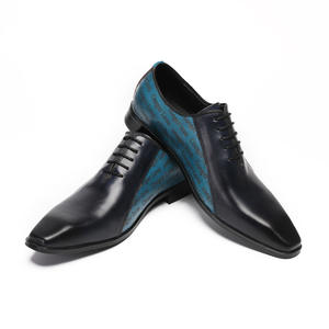 Britannique rétro Derby hommes peau de vache chaussures faites à la main bout carré lacets décontracté vêtements d'affaires en cuir commerce extérieur - Product Image 1