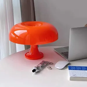 Lampe de table moderne pour chambre à coucher rétro beignet champignon orange à intensité variable