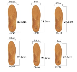 Semelles orthopédiques en cuir avec soutien de la voûte plantaire pour pieds plats – Coussinets de soin des pieds unisexe pour pieds plats - Product Image 6
