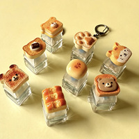 Gantungan Kunci Bread Cat Fidget Clicker, Mainan Tekan Mekanik Penghilang Stres, Karet PVC Non-Luminous, Hadiah untuk Anak Laki-laki dan Perempuan, Liontin Tas