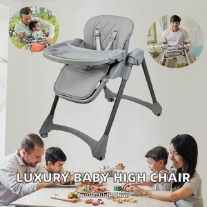 Chaise haute bébé convertible de luxe, pliable, en plastique, pour enfants - dès 6 mois, design moderne, pour l'extérieur et la chambre - Product Image 2