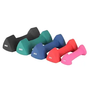 Custom Logo Cast Iron Weights Basics Neoprene Workout Dumbbell Black Vinyl Coated Hand Weights Lbs Dip Triangle Dumbbell