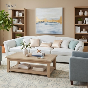 Ekar โซฟาผ้าโค้งเรียบง่ายทันสมัยสำหรับห้องนั่งเล่นพร้อมเบาะกำมะหยี่ - Product Image 3