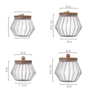 Modernes Glas Aufbewahrung sglas <span class=keywords><strong>Set</strong></span> für Küche Essen Tee Kaffee mit Bambus deckel und Metall griff - Product Image 6
