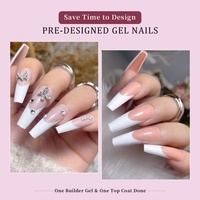 288PC faux ongles conseils cercueil amande coloré français acrylique presse sur les ongles pré-conception Gel ongles Art Capsule pour filles femmes