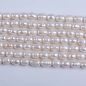 ไข่มุกน้ำจืดธรรมชาติ 9-10 มม. รูปทรงเมตร สำหรับทำสร้อยคอแบบกึ่งสำเร็จรูป วัสดุทำเครื่องประดับ DIY จาก Zhuji Wholesale - Product Image 3