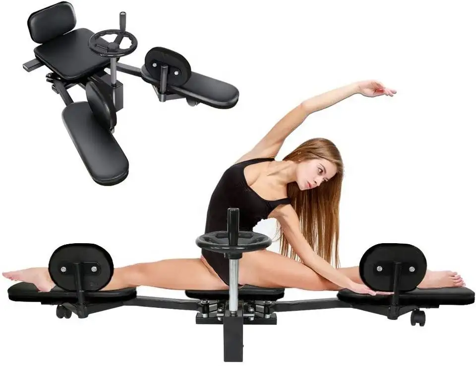 Preço barato Gym Fitness Leg Split Yoga Exercício Stretch Machine Com Roda Ajustável E Assento De Tamanho Grande