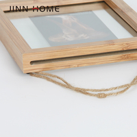 Double verre naturel moderne 4x6 5x7 8x10 10*10 pouces bois flottant cadres photo pour la décoration murale de la maison