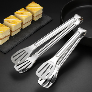 <span class=keywords><strong>Pince</strong></span> alimentaire anti-brûlure en acier inoxydable 304 DQ304 à trois lignes pour barbecue, steak, cuisson du pain, buffet et plats à frire rapides - Product Image 4