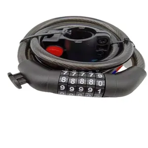 Câble antivol en acier YX haute sécurité pour vélo et trottinette électrique avec combinaison à 5 chiffres 120 cm - Product Image 2